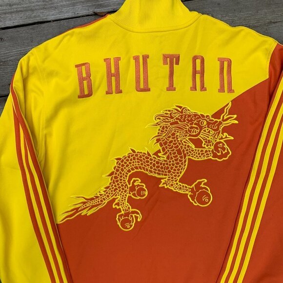 RARE 2007 Adidas Bhutan Embroidered Dragon Zip Up Jacket XXL - Picture 1 of 16